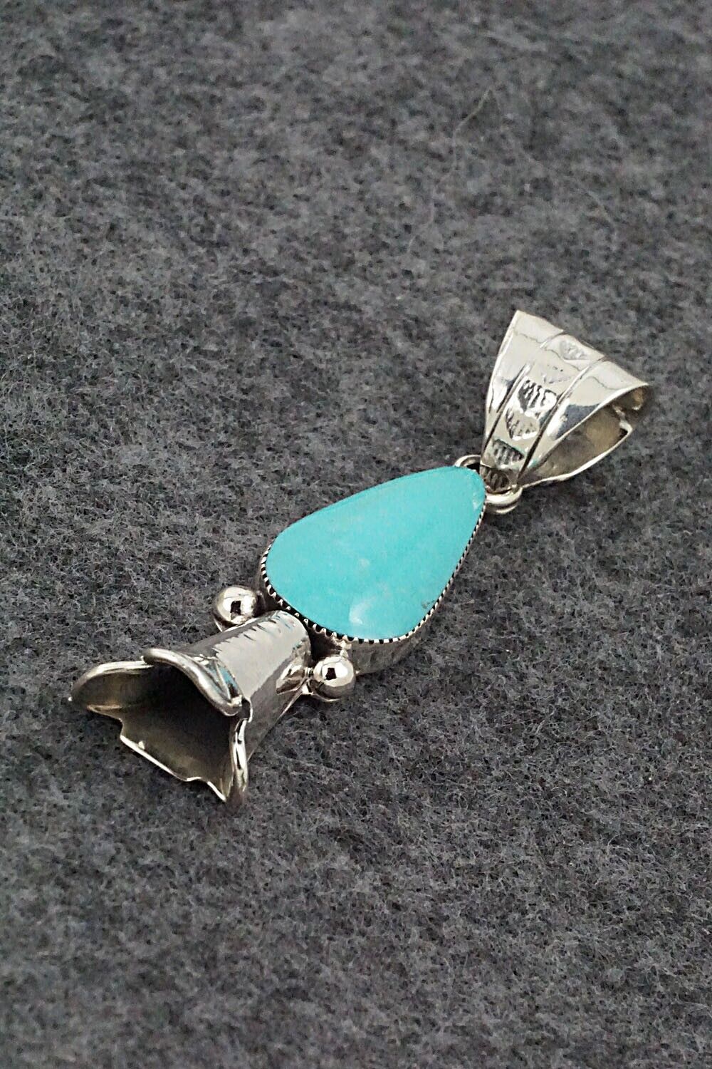 Turquoise & Sterling Silver Blossom Pendant - Dorothy Lee