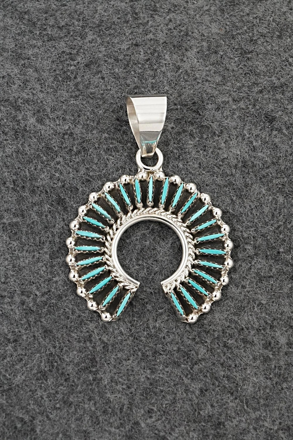 Turquoise & Sterling Silver Pendant - Roland Francisco
