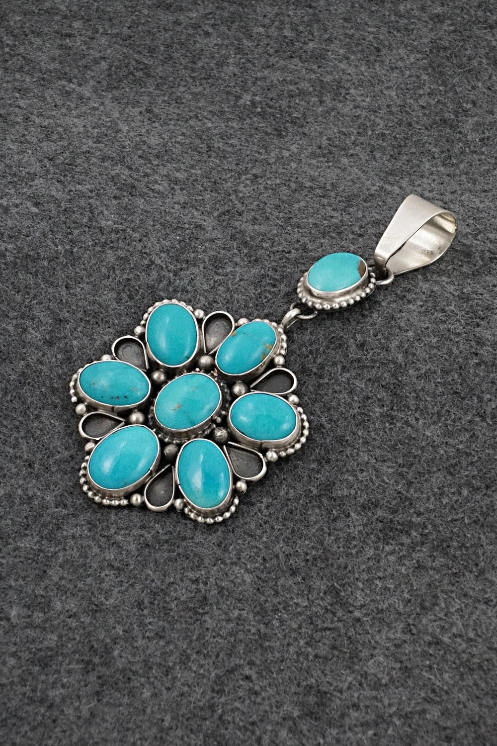 Turquoise & Sterling Silver Pendant - Travis Jim