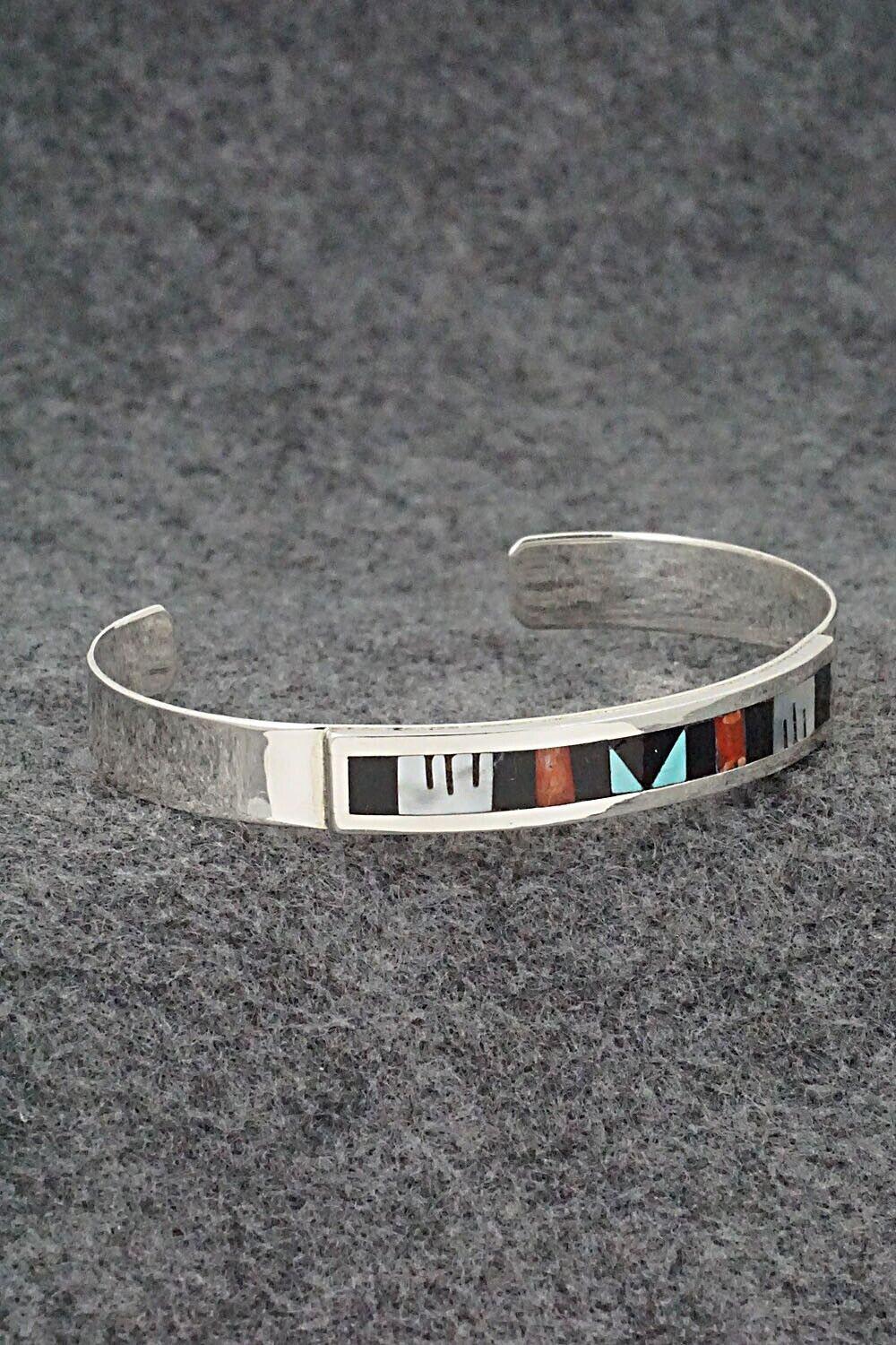 Multi-Stone & Sterling Silver Inlay Bracelet - Leander Othole