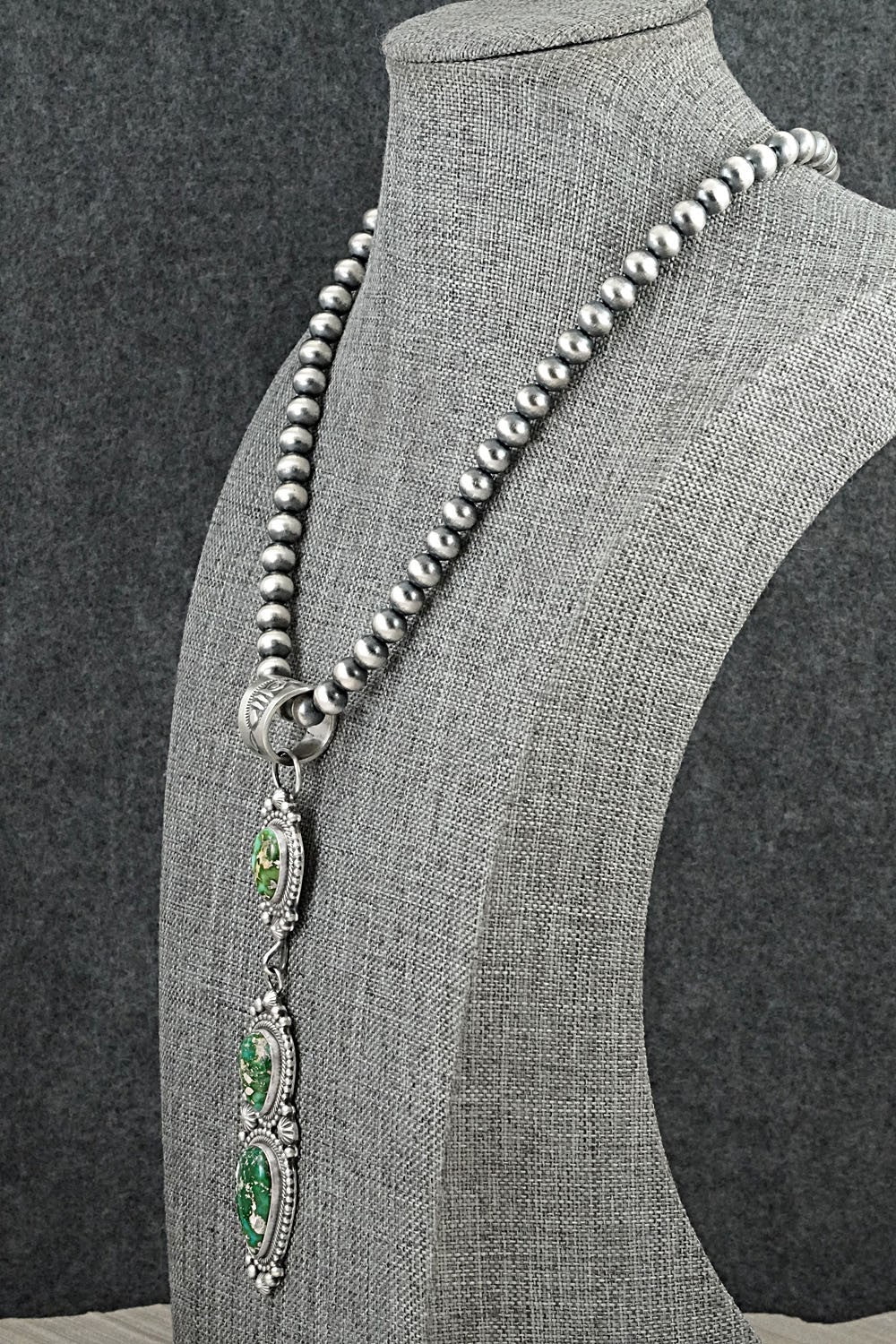 Turquoise & Sterling Silver Necklace - Tom Lewis