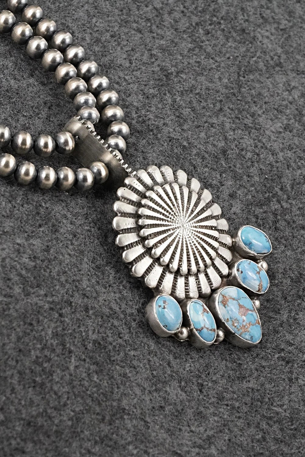 Turquoise & Sterling Silver Necklace - Tom Lewis