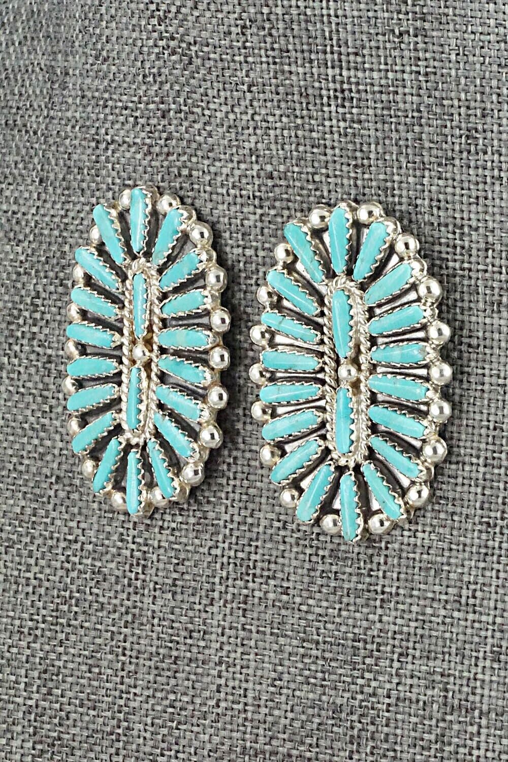 Turquoise & Sterling Silver Earrings - Lavell Byjoe