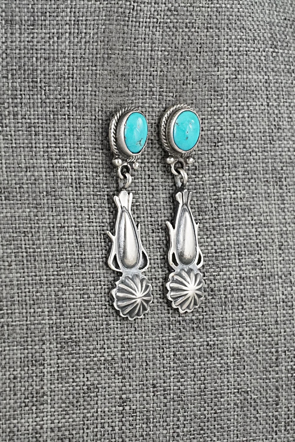 Turquoise & Sterling Silver Earrings - Verley Betone