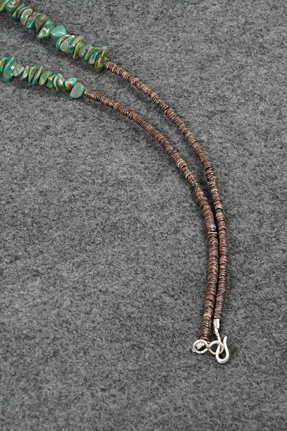 Turquoise Zuni Fetish Carving & Sterling Silver Necklace - Bernard Laiwakete