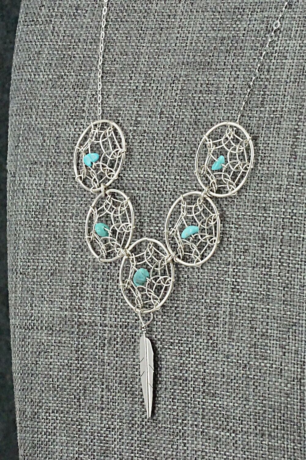 Turquoise & Sterling Silver Necklace - Lorenzo Arviso Jr.