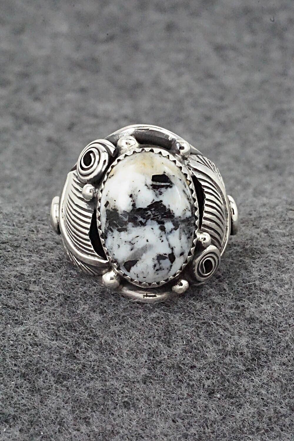 White Buffalo & Sterling Silver Ring - Darrell Morgan - Size 9