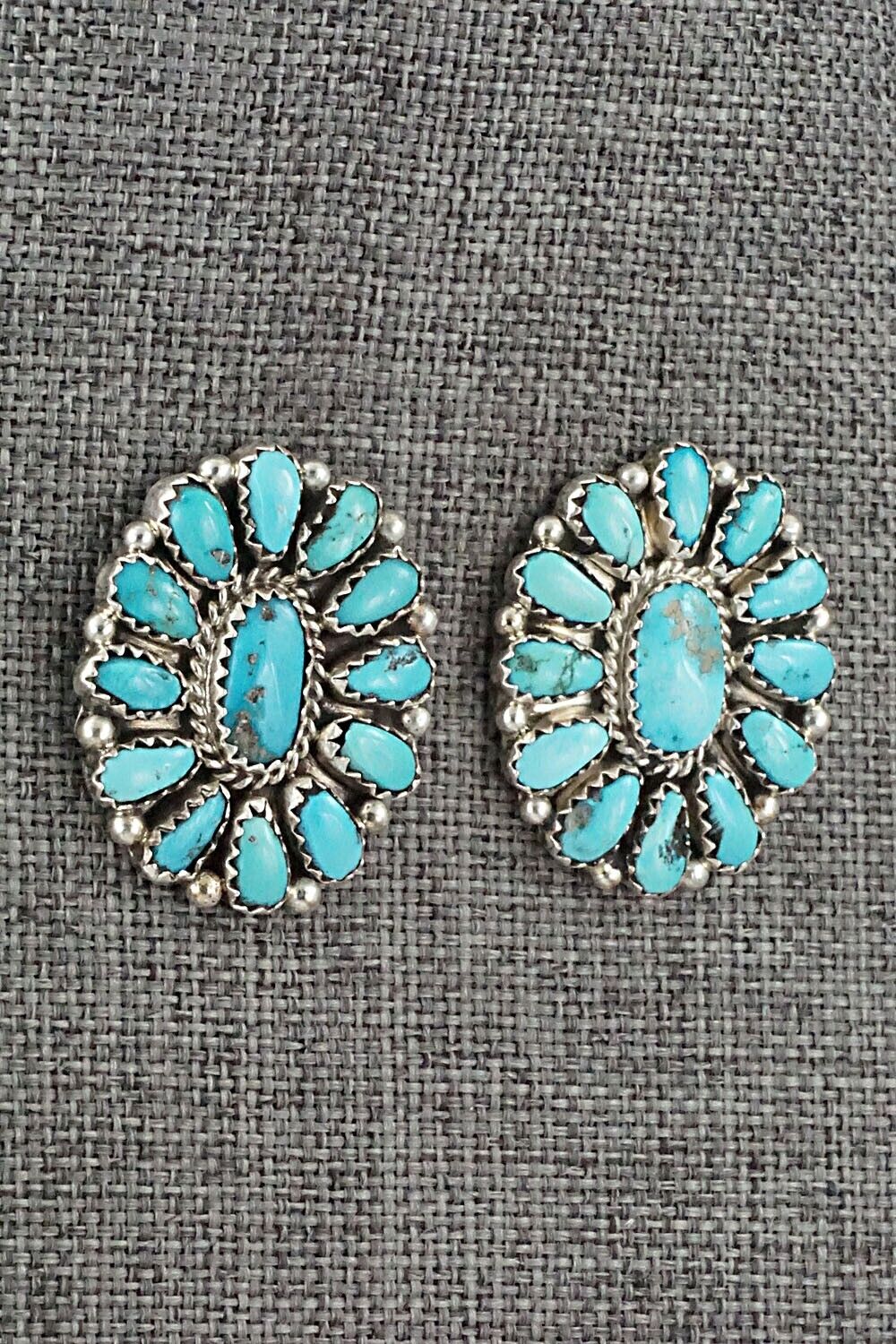 Turquoise & Sterling Silver Earrings - Justina Wilson