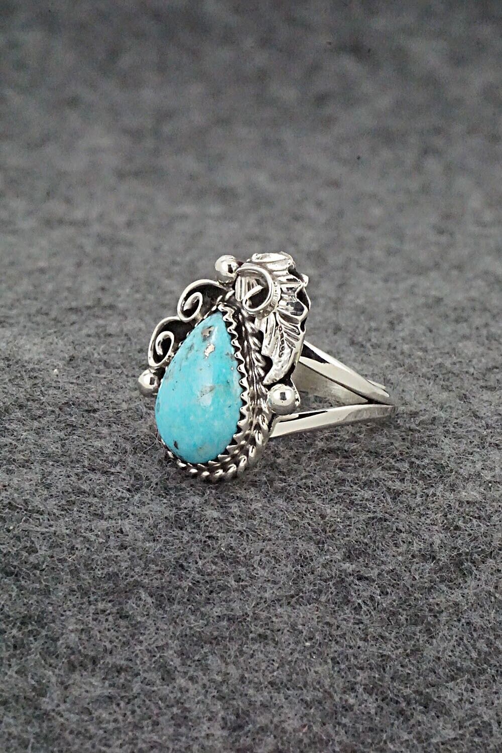 Turquoise & Sterling Silver Ring - Roberta Begay - Size 6.5