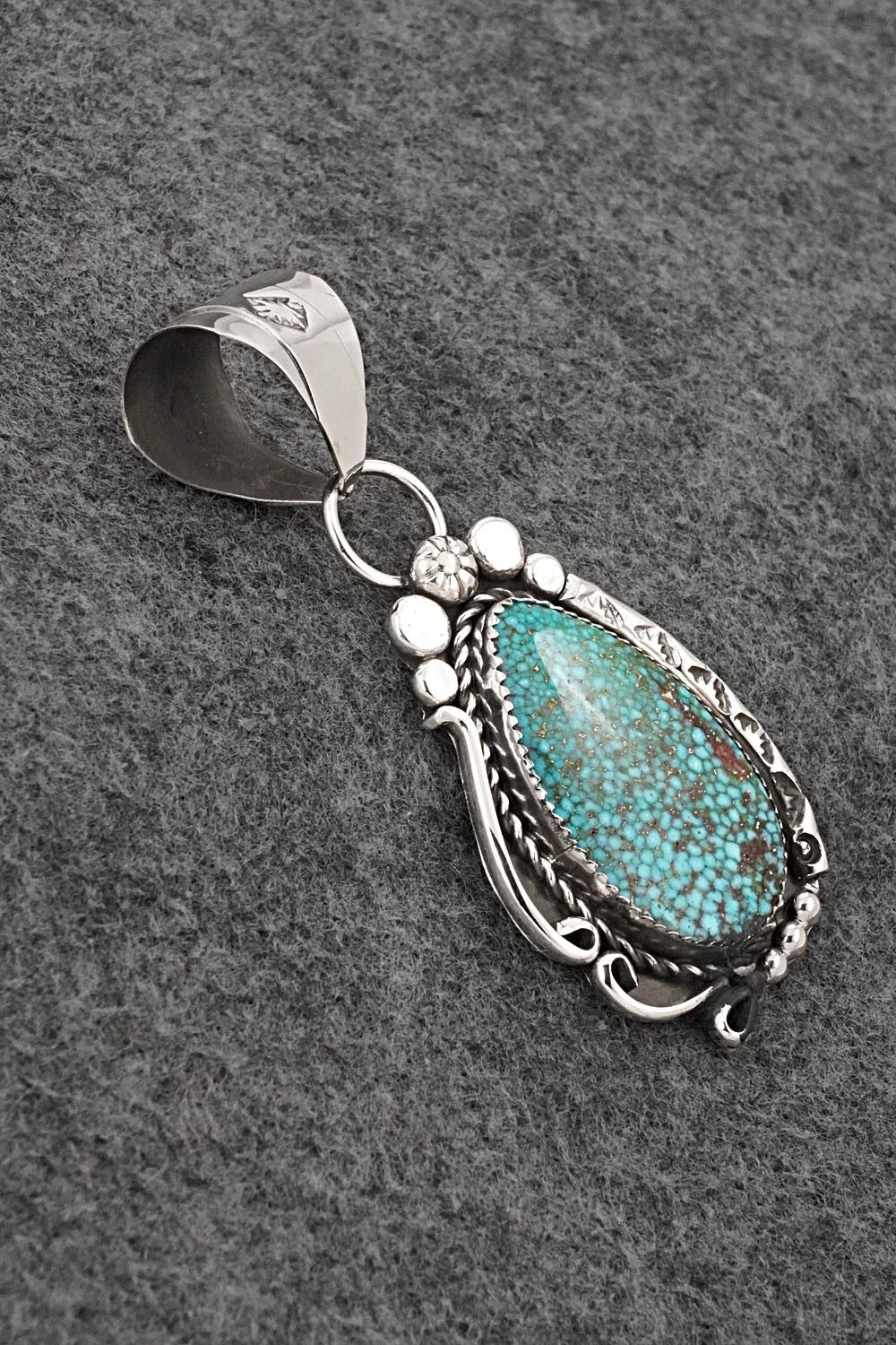 Turquoise and Sterling Silver Pendant - Phil Nez