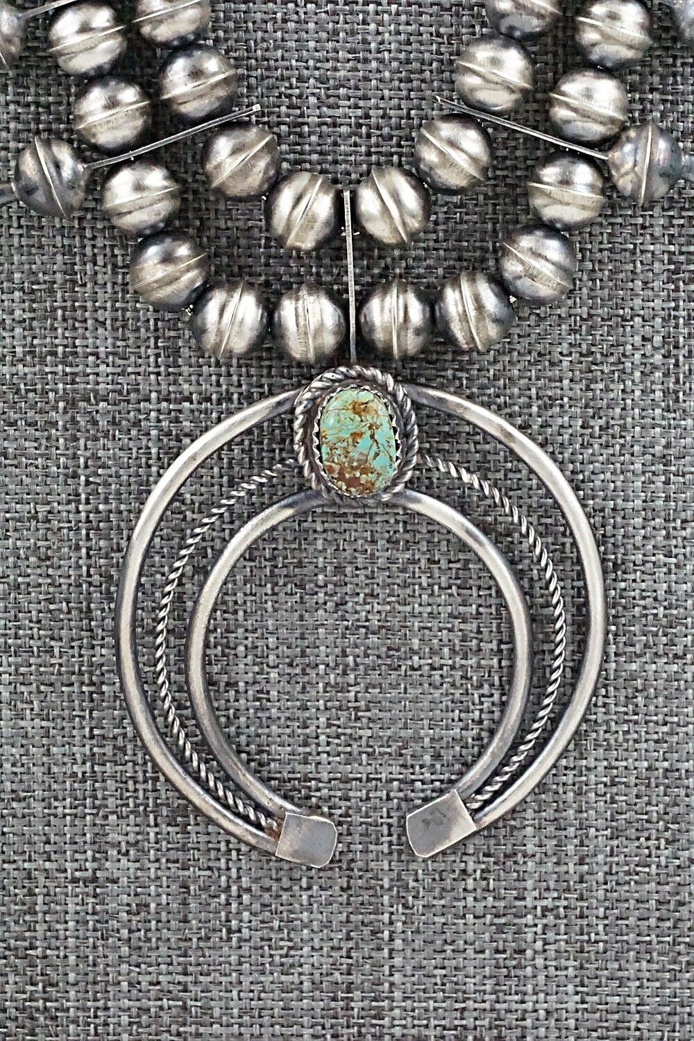 Turquoise & Sterling Silver Squash Blossom Set - Phil Garcia