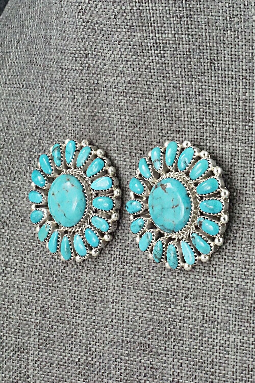 Turquoise & Sterling Silver Earrings - Jaz Wilson