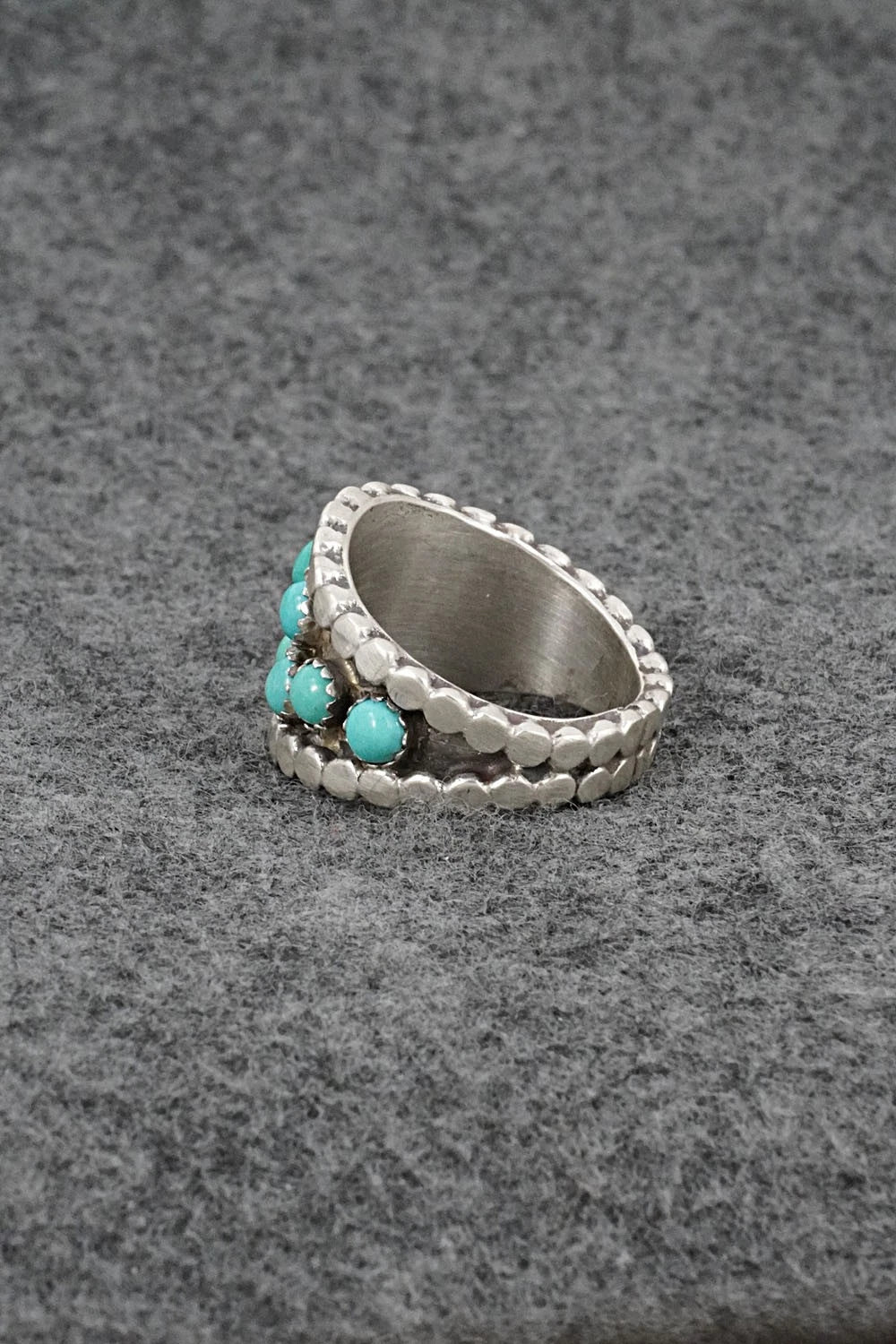 Turquoise & Sterling Silver Ring - Harry B. Yazzie - Size 9.5