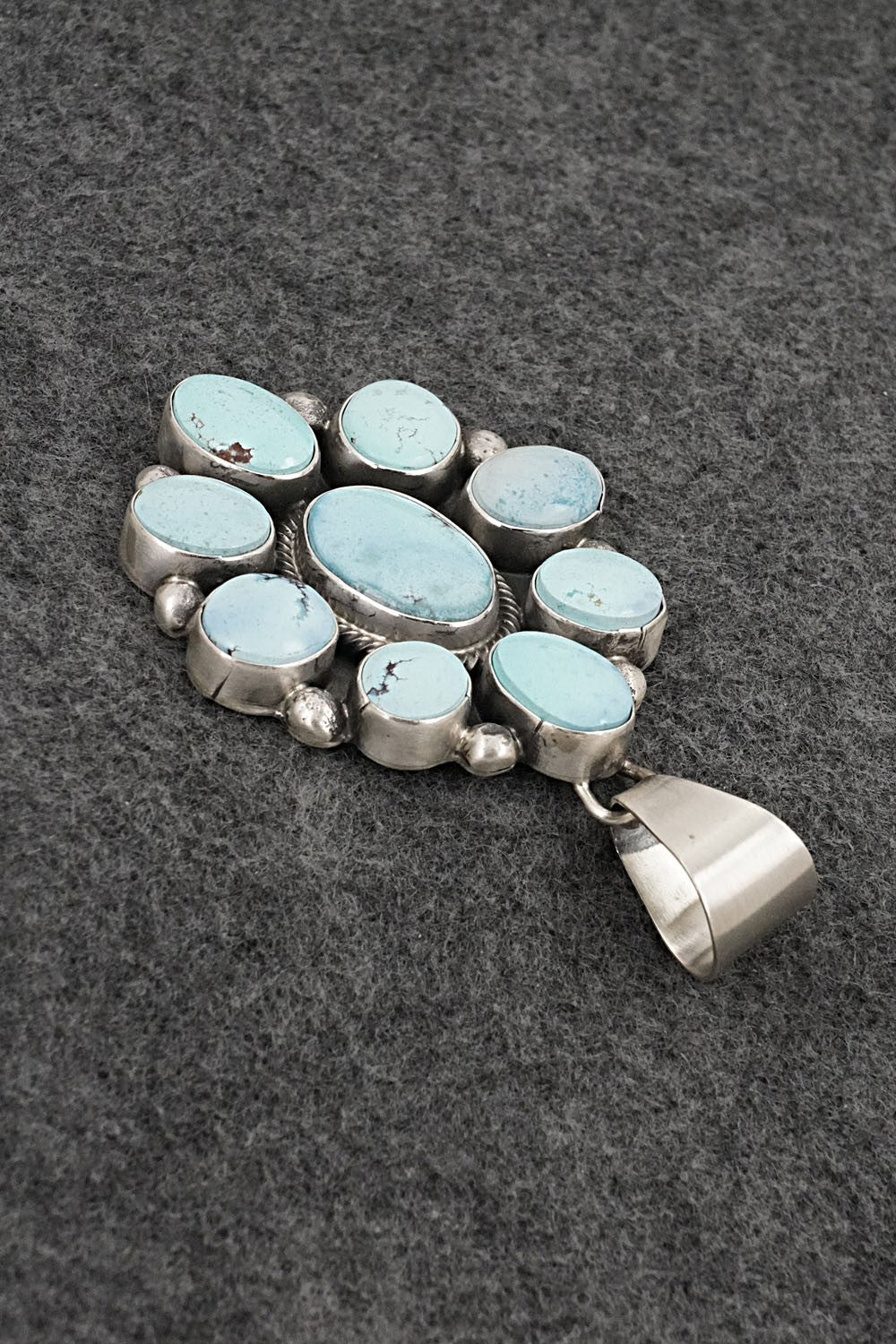 Turquoise & Sterling Silver Pendant and Earrings Set - Bobby Johnson