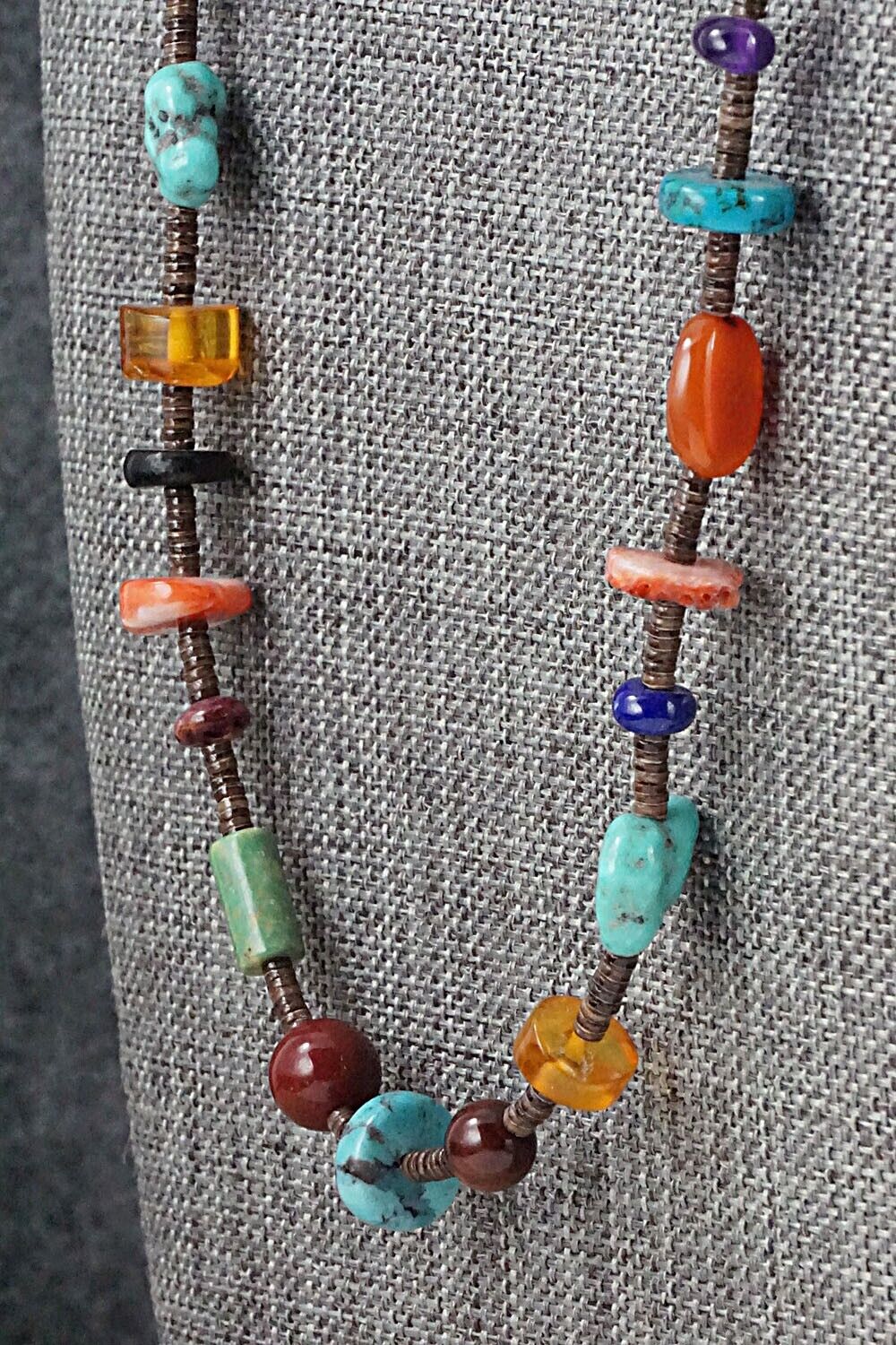 Multi Stone and Sterling Silver Necklace - Helen Tsosie