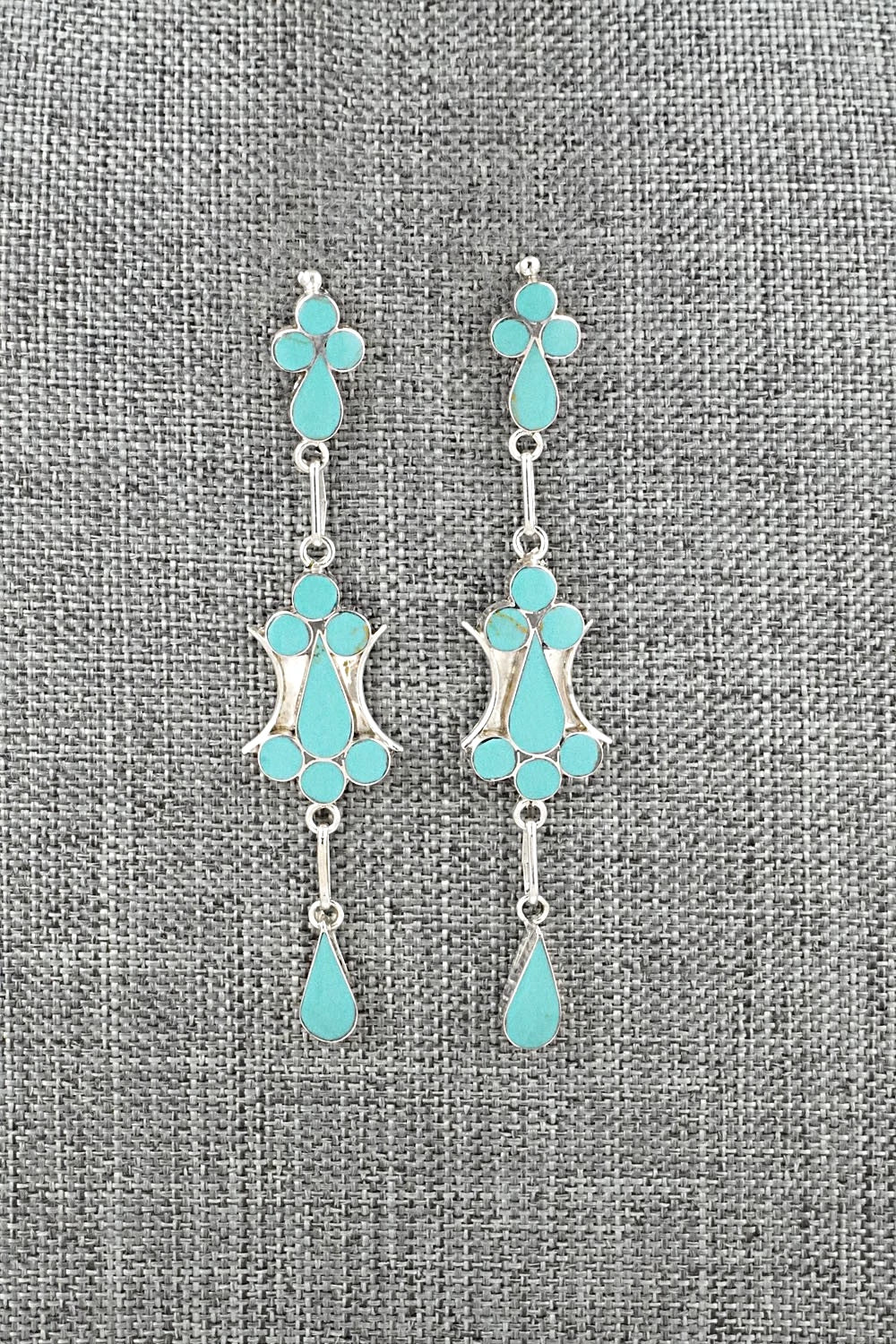 Turquoise & Sterling Silver Earrings - Vivianita Booqua