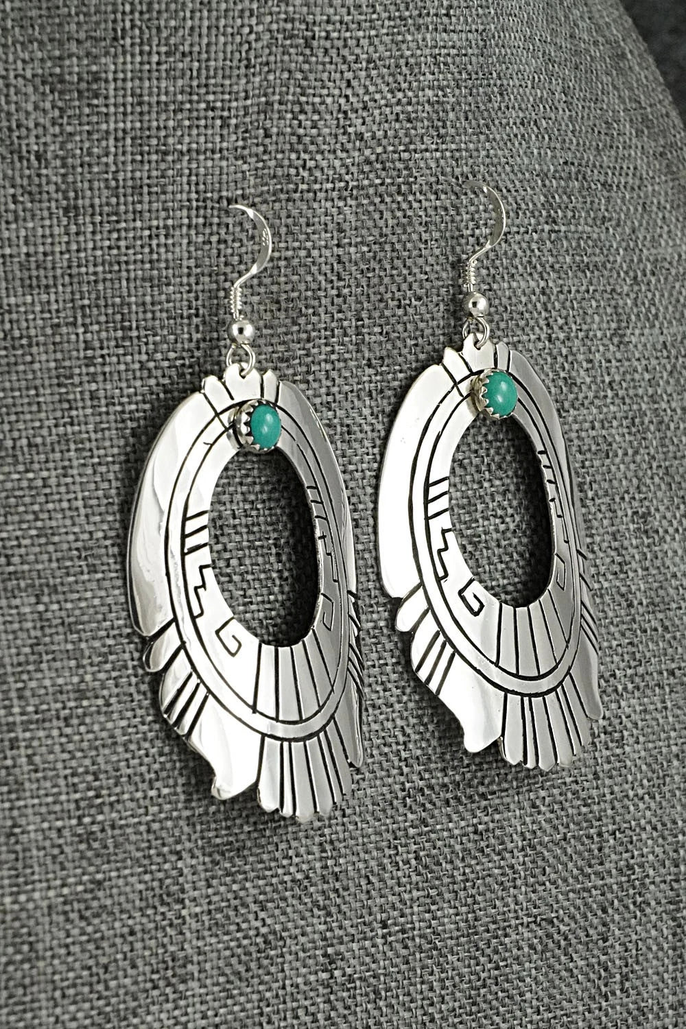 Turquoise & Sterling Silver Earrings - Rosita Singer