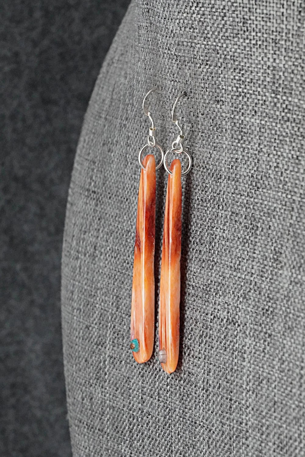 Spiny Oyster, Turquoise & Sterling Silver Earrings - Jesus Espino