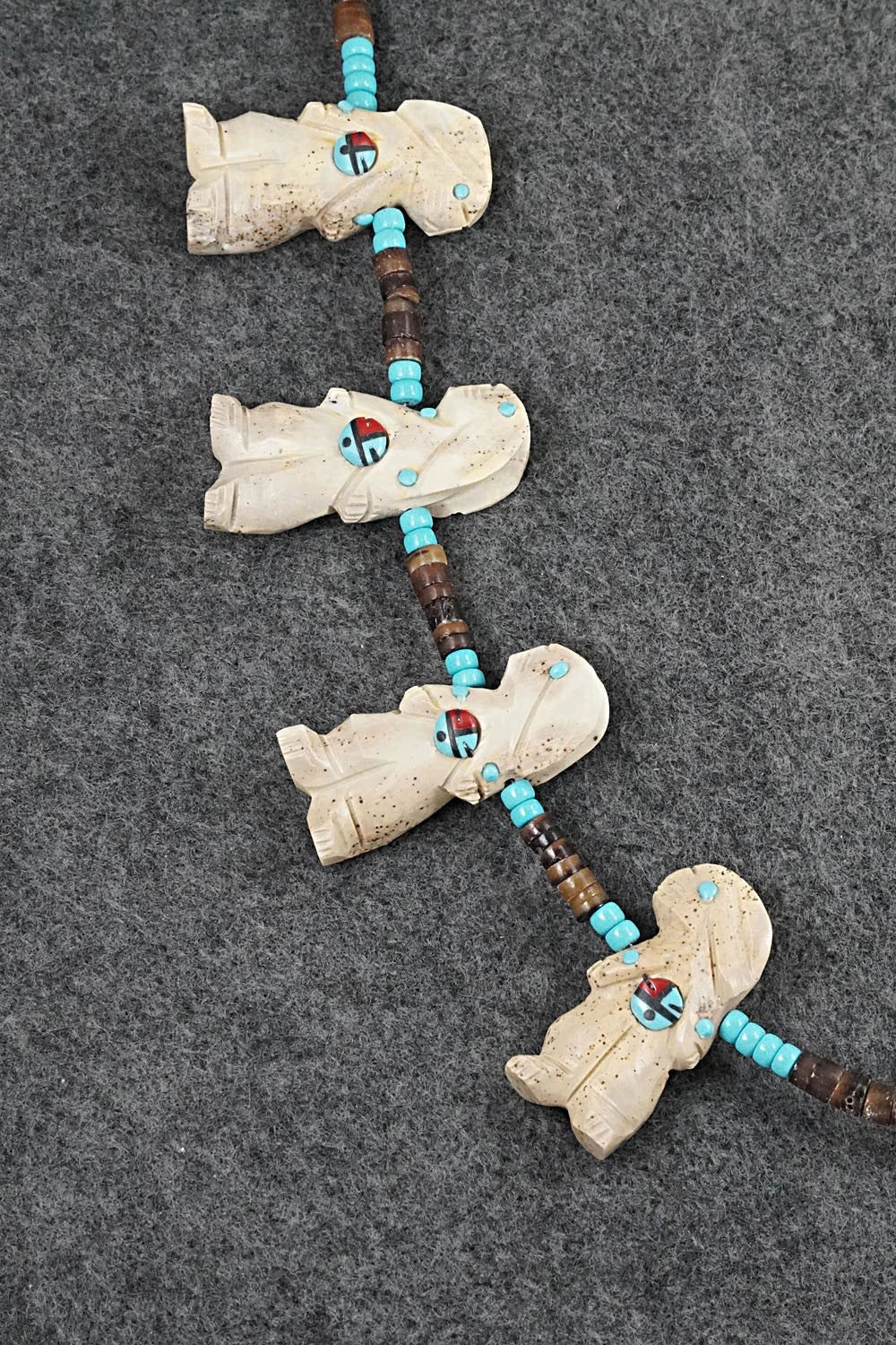Multi-Stone Rabbit Fetish & Sterling Silver Necklace Set - Dannette Laate