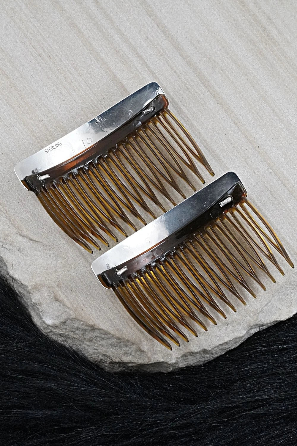 Turquoise & Sterling Silver Hair Combs - Jolene Begay