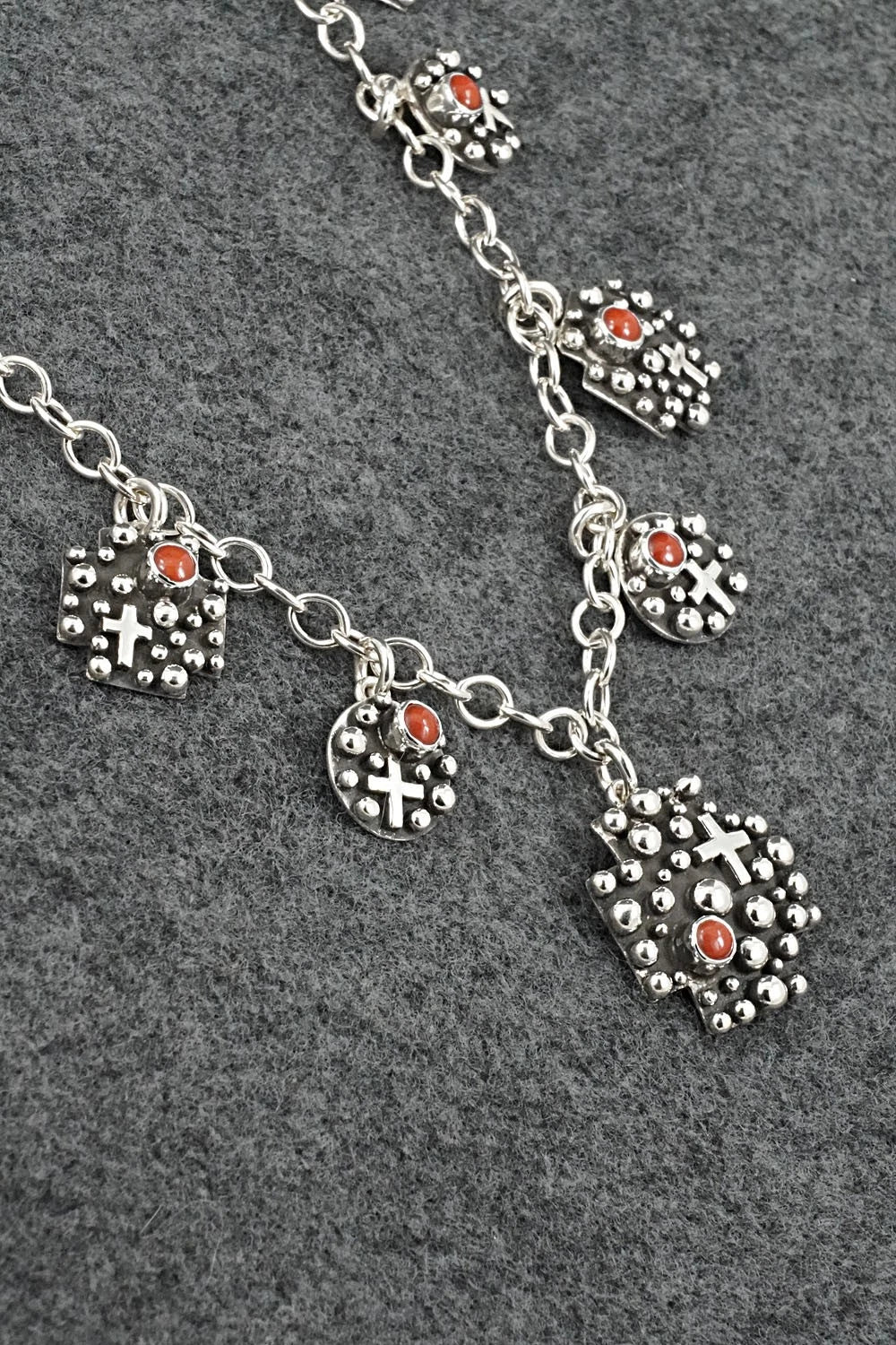 Coral & Sterling Silver Necklace - Akee Douglas