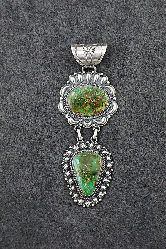 Turquoise & Sterling Silver Pendant - Raymond Delgarito
