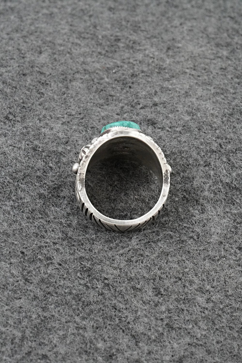 Turquoise & Sterling Silver Ring - Calvin Martinez - Size 8