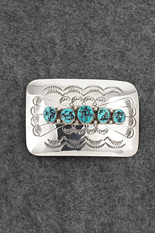 Turquoise & Sterling Silver Belt Buckle - Jolene Begay