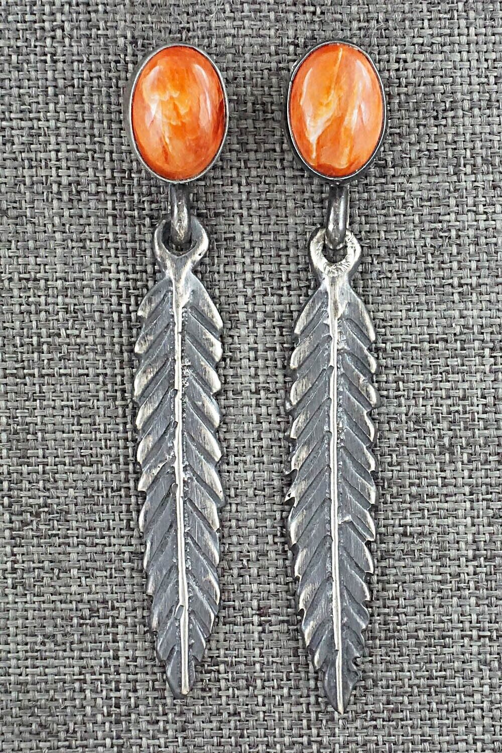 Spiny Oyster & Sterling Silver Earrings - Mildred Parkhurst