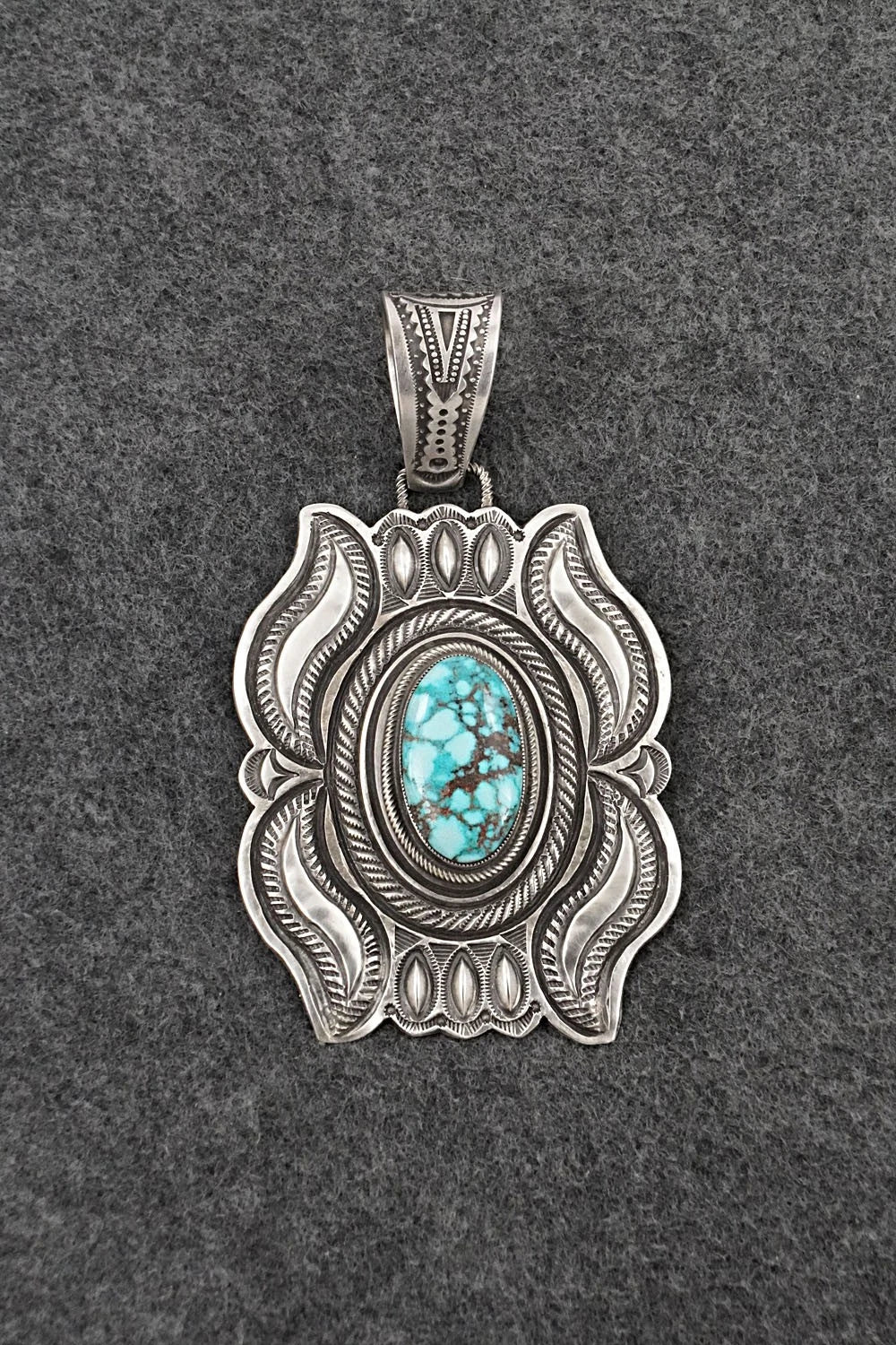Turquoise & Sterling Silver Pendant - Calvin Martinez