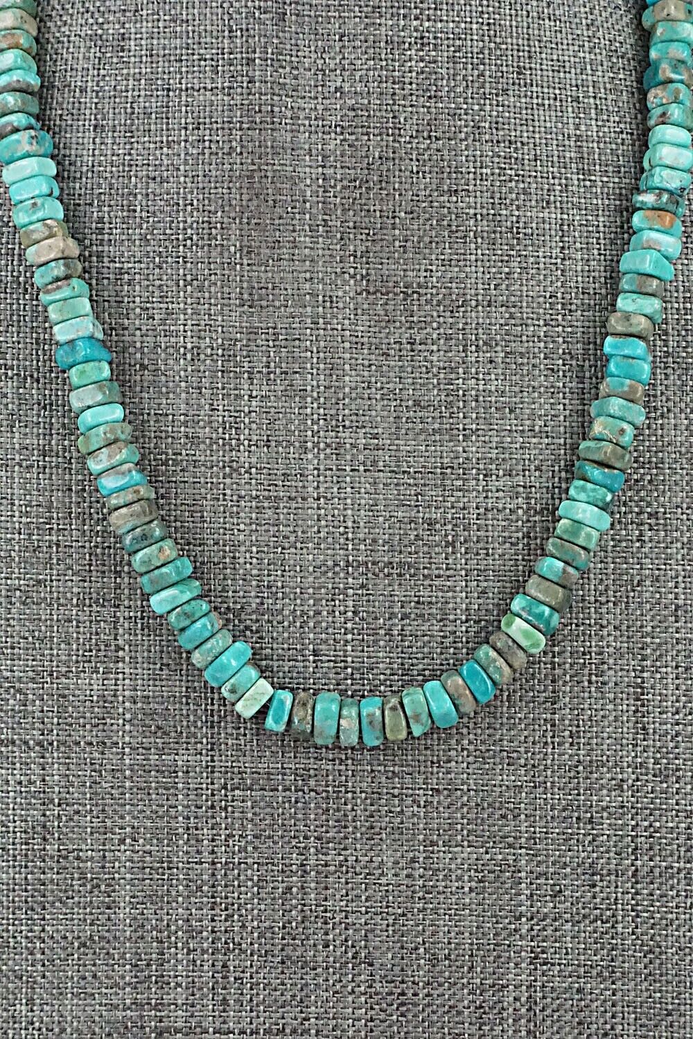 Turquoise & Sterling Silver Necklace 18" - Doreen Jake