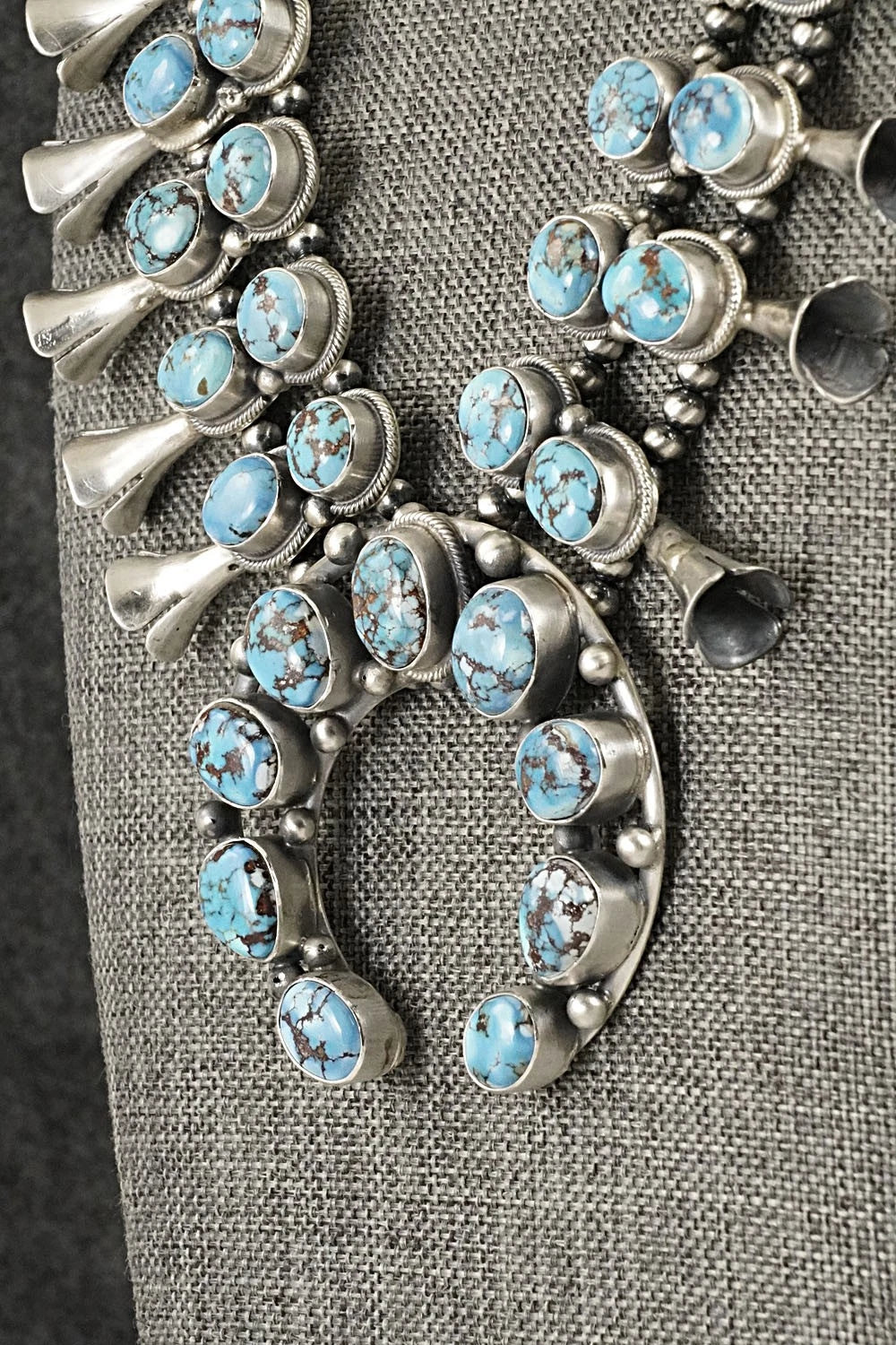 Turquoise & Sterling Silver Squash Blossom Set - Darrin Livingston