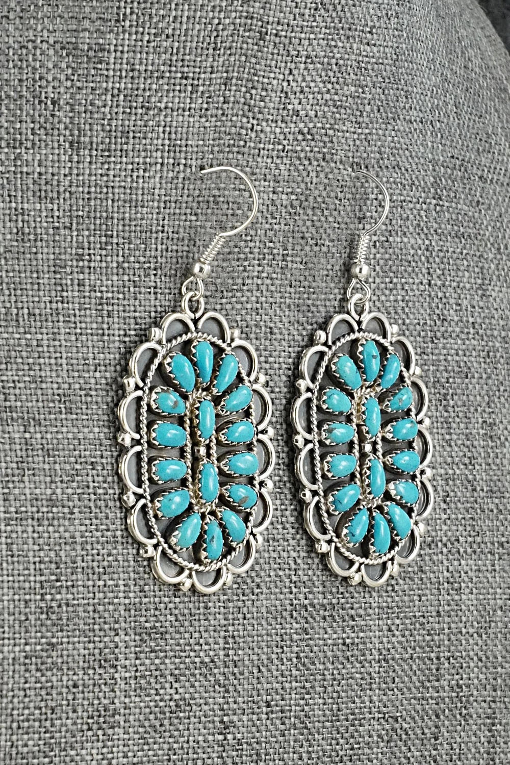 Turquoise & Sterling Silver Earrings - Gerald Mitchell