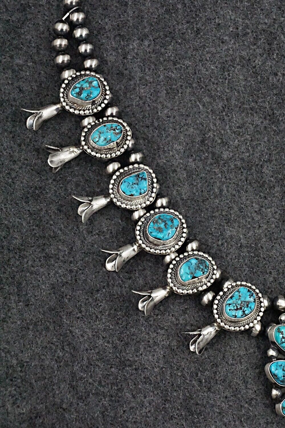Turquoise & Sterling Silver Squash Blossom Set - Bobby Johnson