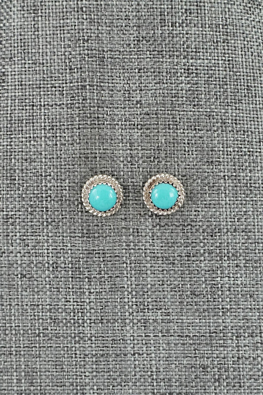 Turquoise & Sterling Silver Earrings - Kenneth Hughte