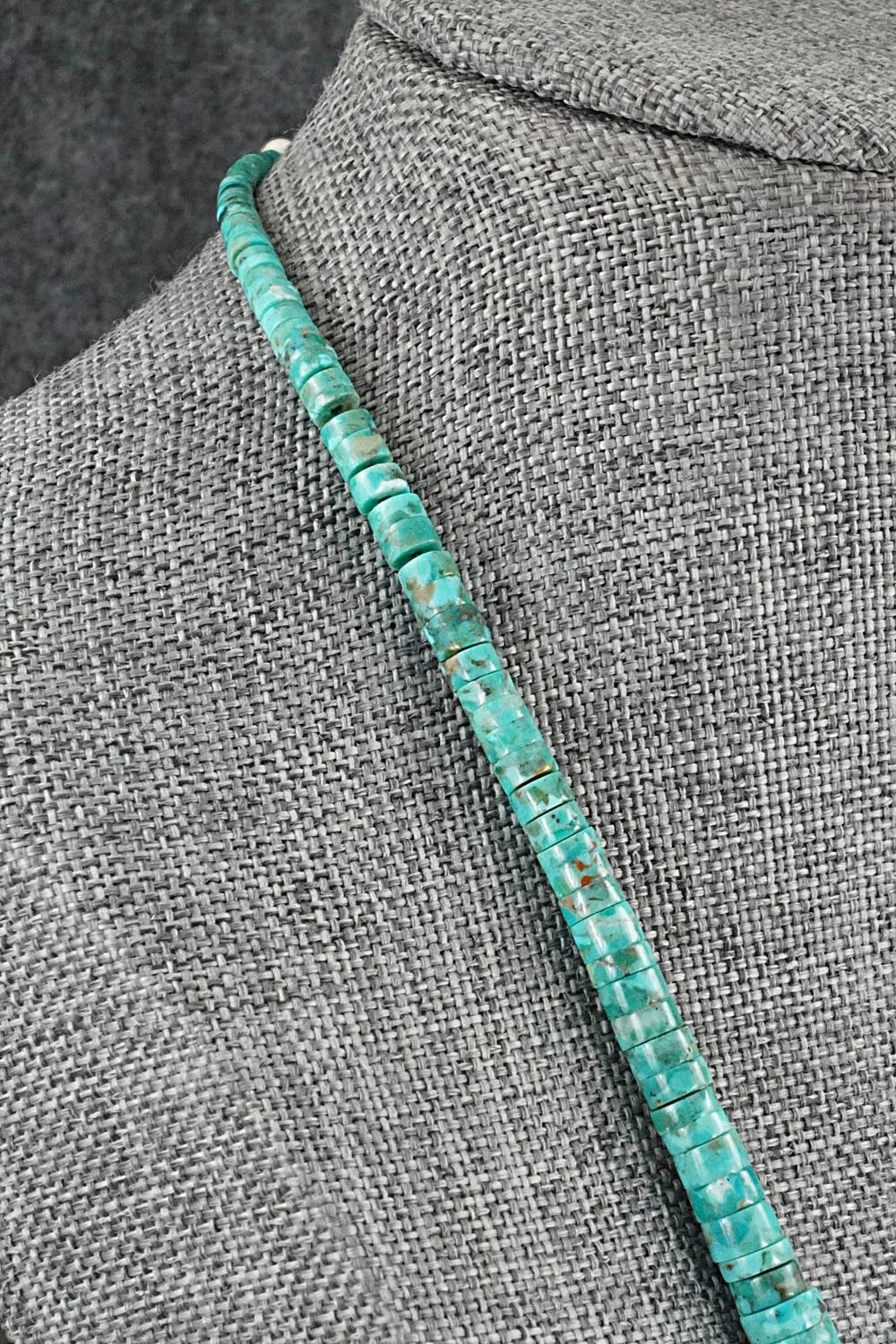 Turquoise & Sterling Silver Necklace 18" - Doreen Jake
