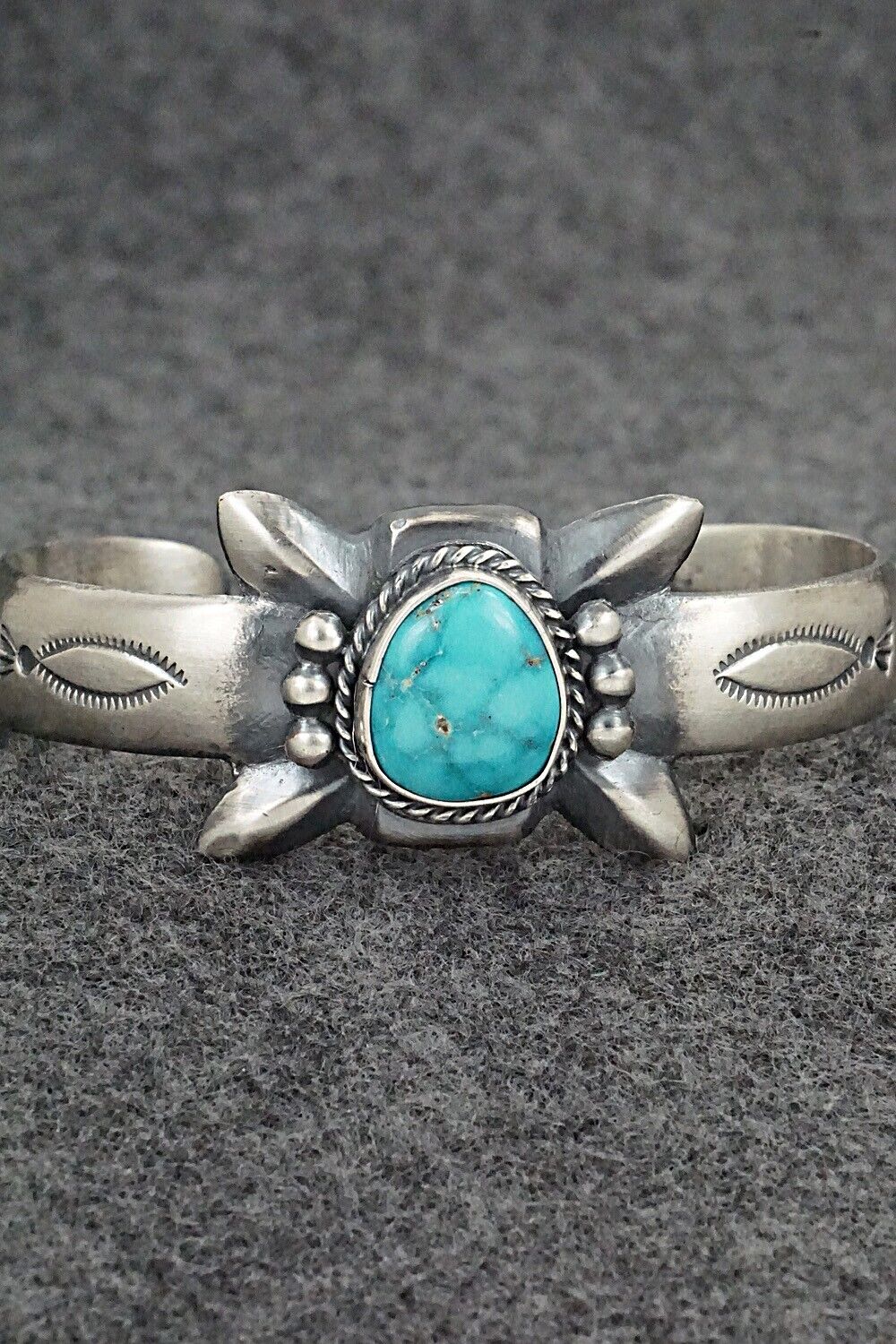 Turquoise & Sterling Silver Bracelet - Harrison Bitsue