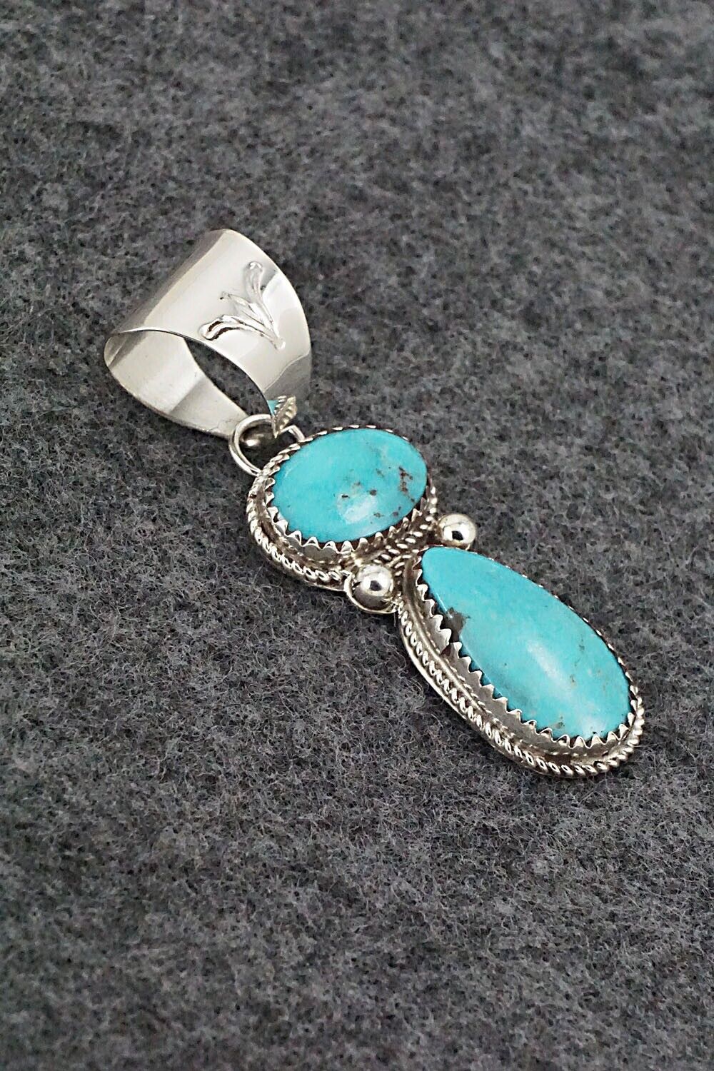 Turquoise & Sterling Silver Pendant - Ernest Hawthorne