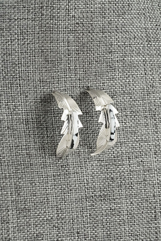 White Buffalo & Sterling Silver Earrings - Alan Barney