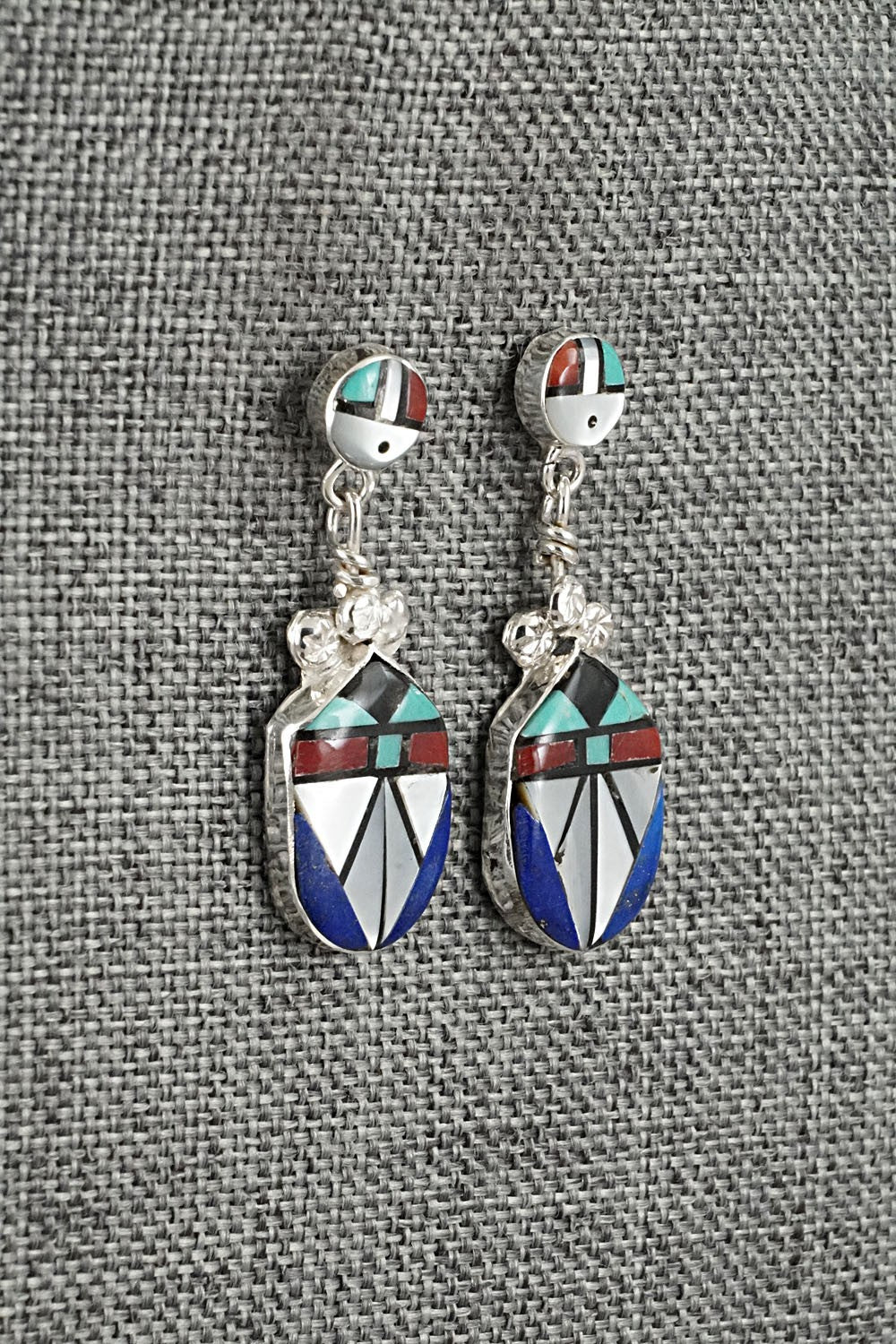 Multi Stone Inlay & Sterling Silver Earrings - Ola Eriacho