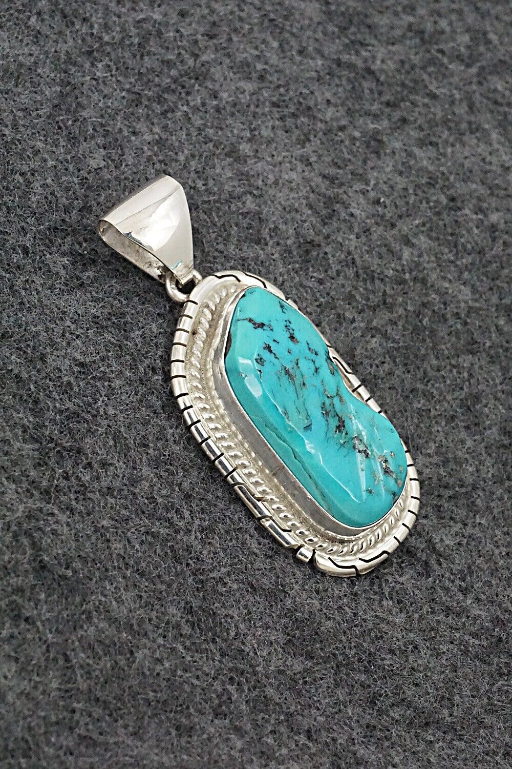 Turquoise & Sterling Silver Pendant - Peggy Skeets