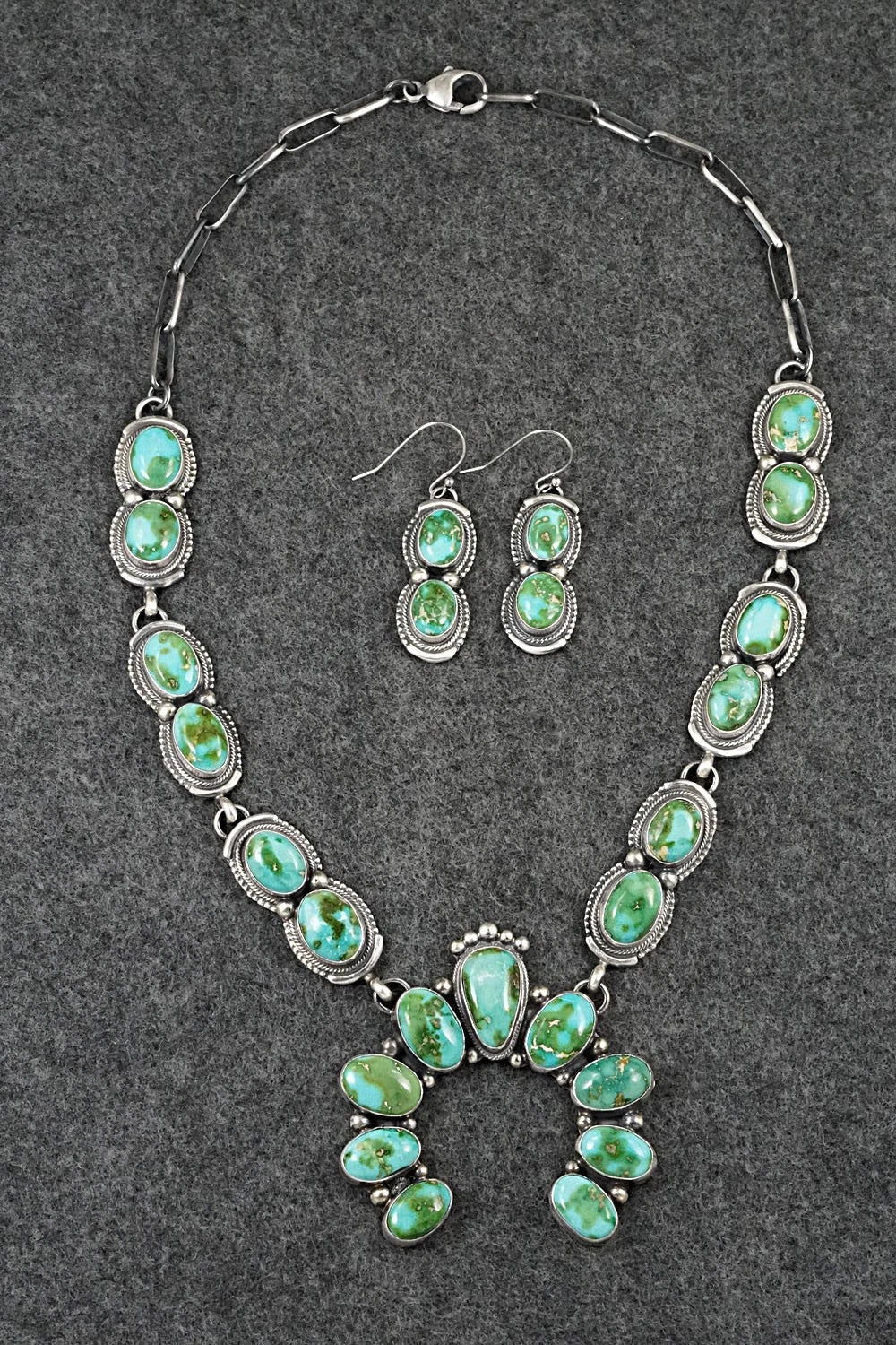 Turquoise & Sterling Silver Squash Blossom Set - Kathleen Livingston
