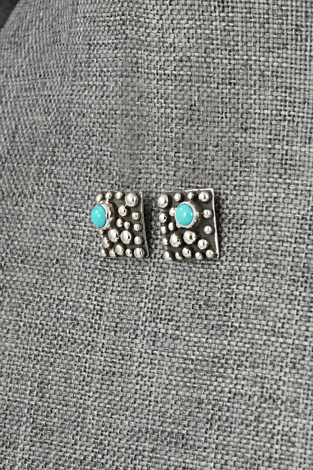 Turquoise & Sterling Silver Earrings - Raymond Coriz
