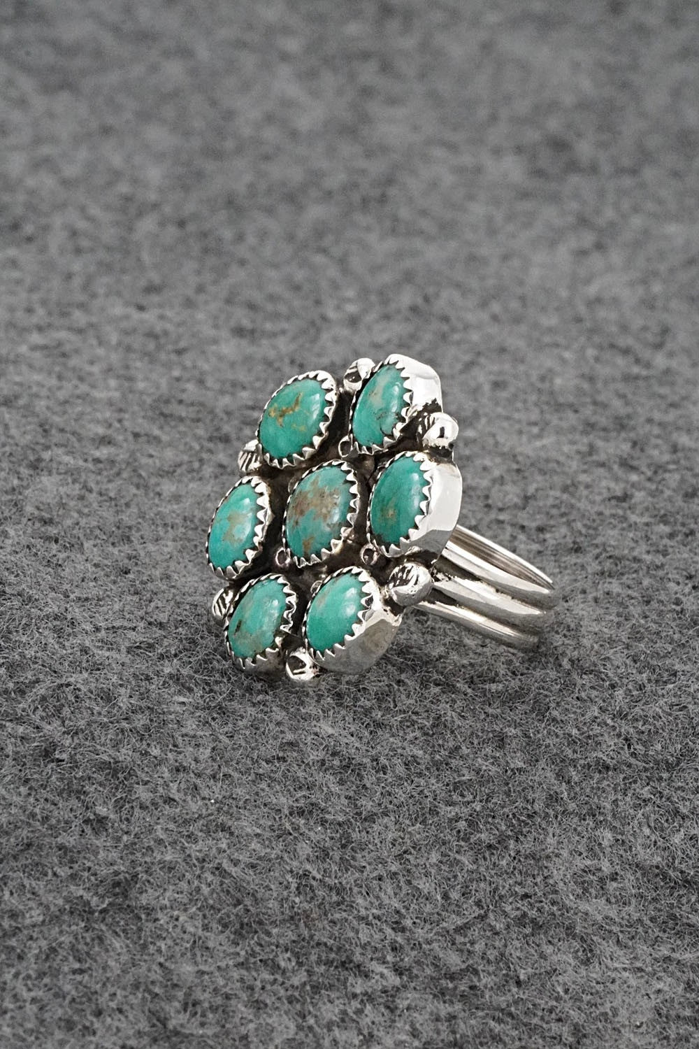 Turquoise & Sterling Silver Ring - Priscilla Reeder - Size 8.5