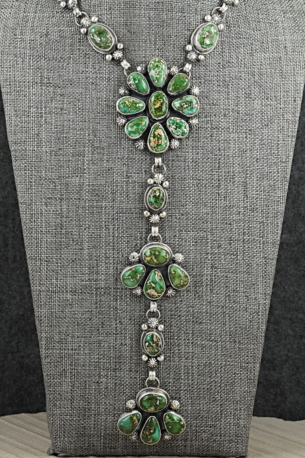 Turquoise & Sterling Silver Necklace and Earrings Set - Kathleen Livingston