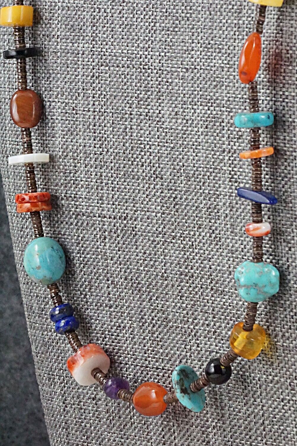 Multi Stone and Sterling Silver Necklace - Helen Tsosie