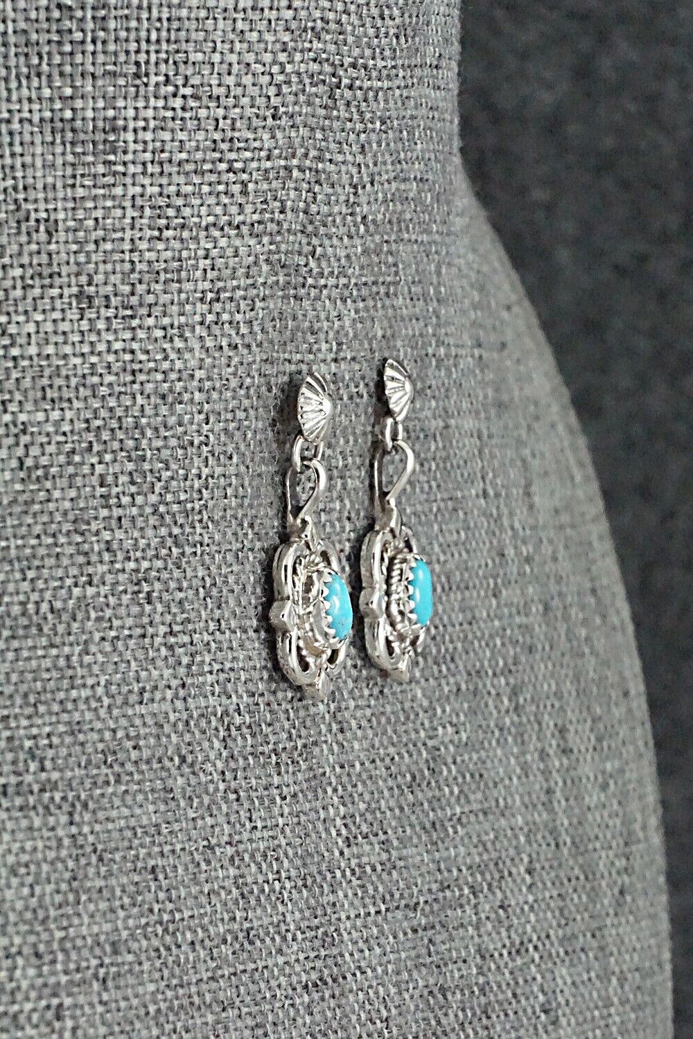 Turquoise & Sterling Silver Earrings - Adelarae Yazzie