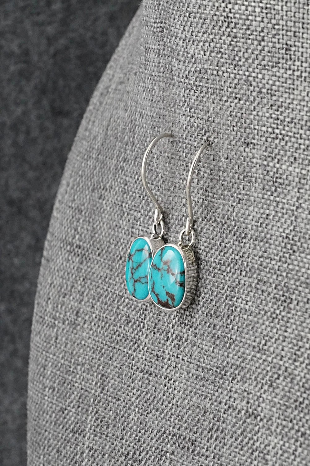 Turquoise & Sterling Silver Earrings - Eugene Gruber