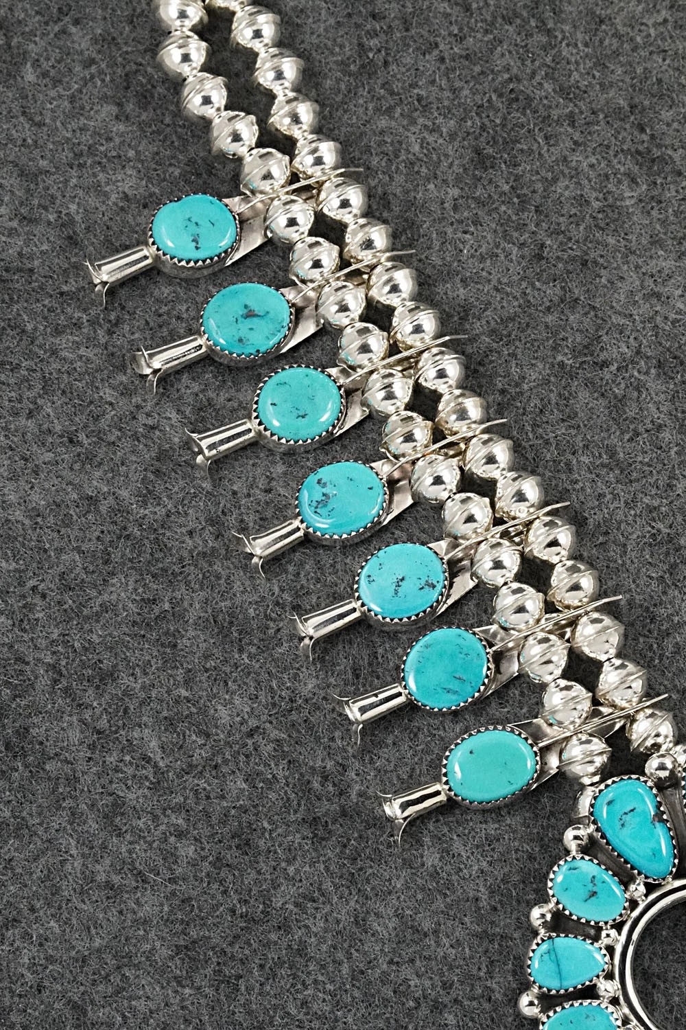 Turquoise & Sterling Silver Squash Blossom Set - Califreda Roanhorse