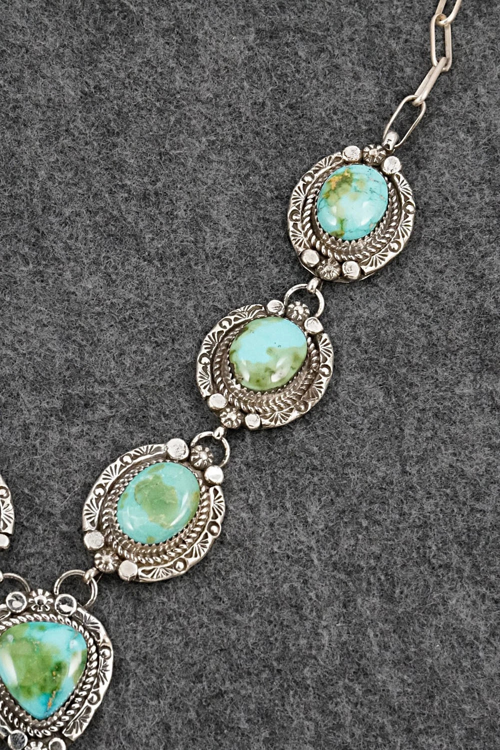 Turquoise & Sterling Silver Necklace and Earrings Set - Phil Nez